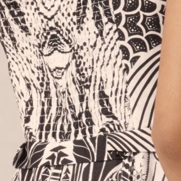 Anthropologie Farm Rio Linen Romper Palm Tree Romance Palermo - size M - NEW - Picture 4 of 8